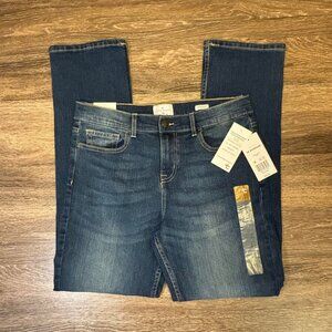 True Craft Womens‎ Blue Slim Fit Medium Wash Denim Straight Leg Jeans Size 18